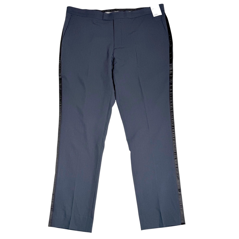 Nordstrom‎ Rack Trim Fit Satin Side Stripe Tuxedo Pants Navy Blue Mens 40W NWT
